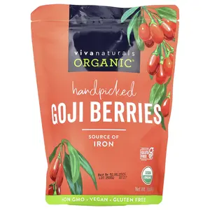 Viva Naturals Organic Handpicked Goji Berries, 1 lb (454 g)