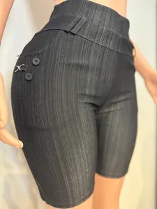 NZ503 Dark Boss Mode Pinstripe Biker Shorts