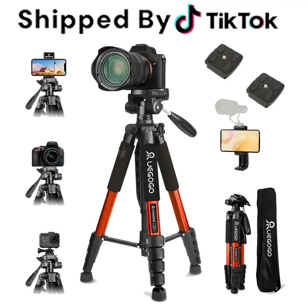 74" Camera Tripod, Heavy Duty Aluminum Tripod Stand with 360° Ball Head, Adjustable Height for DSLR/Phone/Projector, Perfect for Outdoor Photography, Vlogging & Live Streaming, Supports 11 lbs#SummerWins#Fathersdaygift