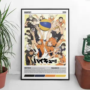 Haikyuu Art Anime Minimalist Wall Poster Print | Shoyo Hinata Wall Art Poster | Team Karasuno Wall Decor Poster - POSTER NO FRAME