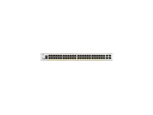 Cisco Catalyst C1300 managed Layer 3 Switch, 48x 10/100/1000 30W PoE+ ports w/ 370W power budget, 4 x Gigabit SFP, Rack-mountable | C1300-48P-4G