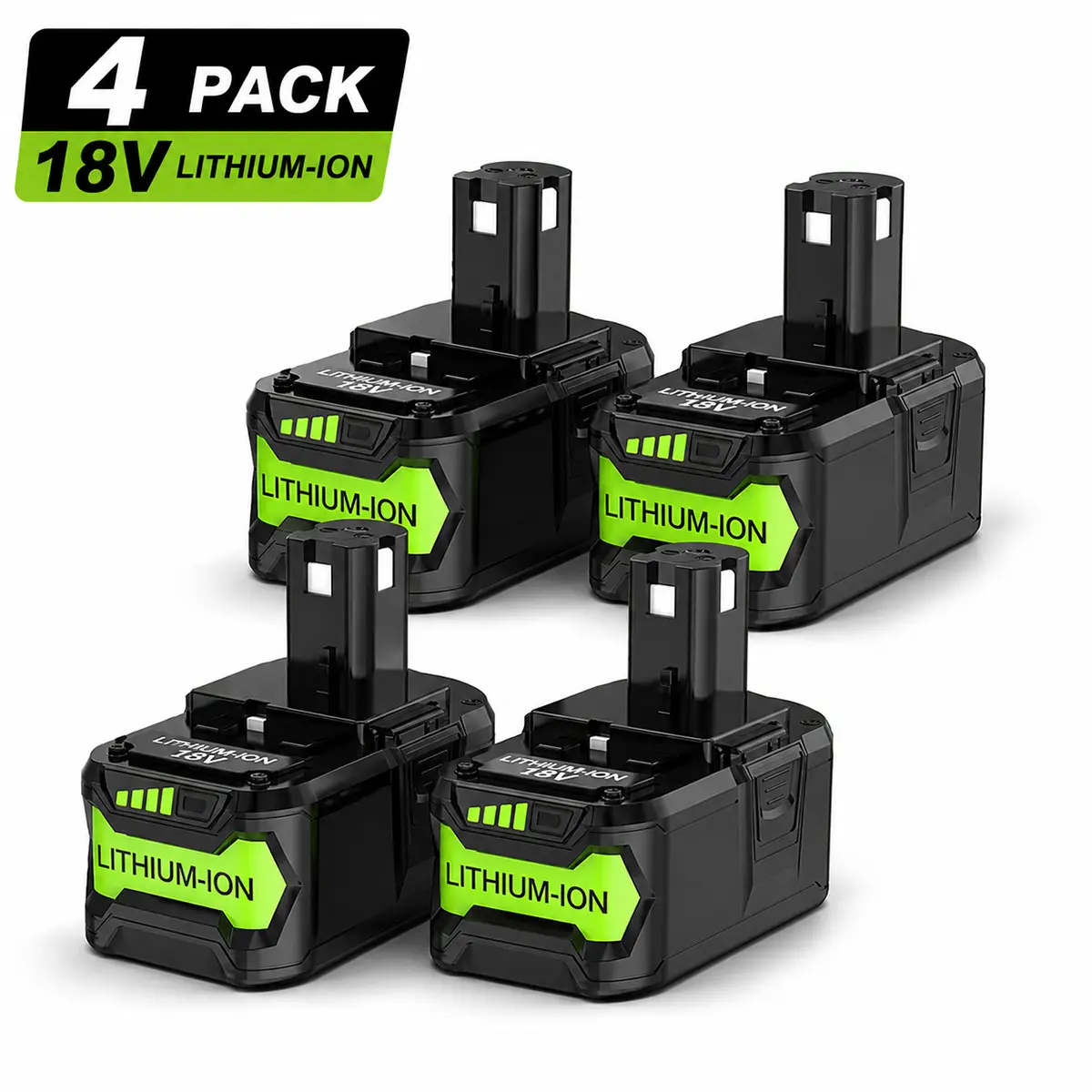 18V Lithium-Ion Replacement Batteries (2-Pack/4-Pack, 8.0Ah Cells) with Long-Lasting Power for P102, P108, P193, P197 Series Cordless Tools (P102-P197 Compatibility)