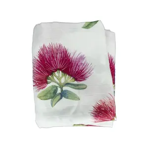 Bamboo Organic Cotton ʻŌhiʻa Lehua 47" Swaddling Blanket