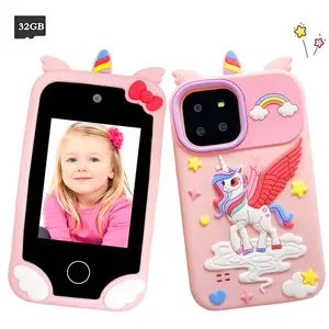 2025 Upgraded Kids Smart Learning Phone, 2.8 Inch Touch Screen with STEM Games & Alphabet Learning, 20 Creative Photo Frames, Shockproof Design, Perfect Preschool Gift for 3-12 Year Old Boys & Girls, Children's Carnival Party Gift, Includes 32GB Card