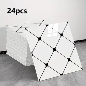 24pcs Marble Pattern Peel-And-Stick Wall Panels, PVC Anti-Collision Wall Pads, Self-Adhesive Waterproof Vinyl Wallpaper, Kitchen Bathroom Decor