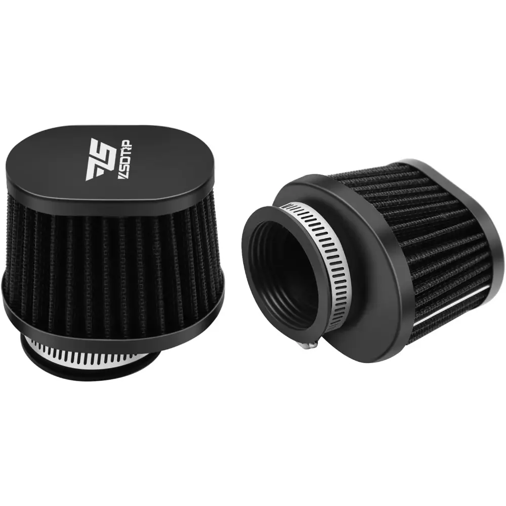 Compact 50MM Universal Motorcycle Air Filter - High Performance Replacement for Dirt Bike, ATV - Carburetor-Fit Black Filter for Powersports Vehicles