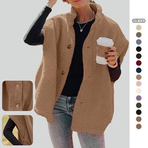 Imily Bela Womens Fuzzy Fleece Vest Casual Oversized Warm Button Down Sherpa Vest Jacket with Pockets