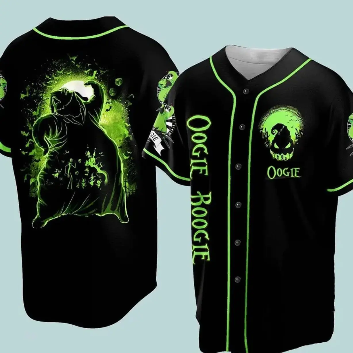 Halloween Oogie Boogie Jersey Shirt, Halloween Movie Baseball Jersey, Nightmare Before Christmas, Halloween Jersey 9HU