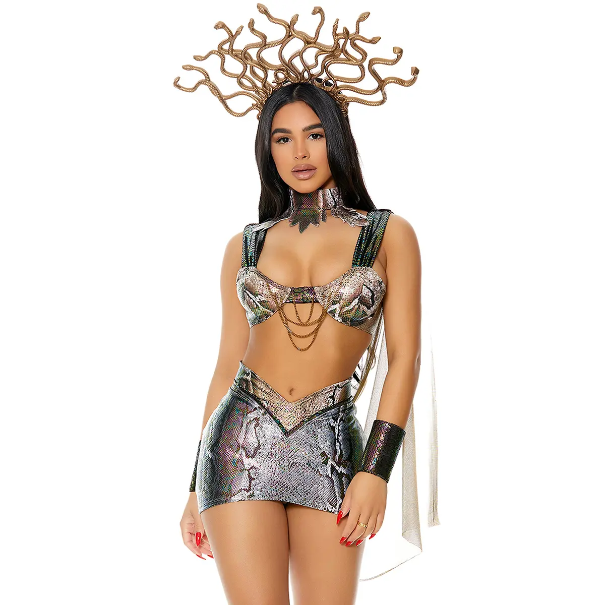 Forplay Women's Halloween A Head in the Game 4-Piece Women's Sexy Medusa Costume