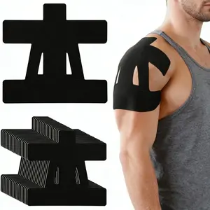 10 Count,Kinesiology Tape for Shoulder Pain Relief Pre Cut Sports Waterproof Breathable Enhance Elastic Kinesiology Athletic Tape for Shoulder Support and Muscle Sports(Black),Boxing Wrap