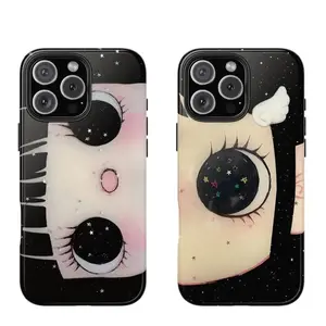 Dreamy INS Glittering Big Eyes Comic Girl Lovely Phone Case for iPhone 17 16 15 Pro Max