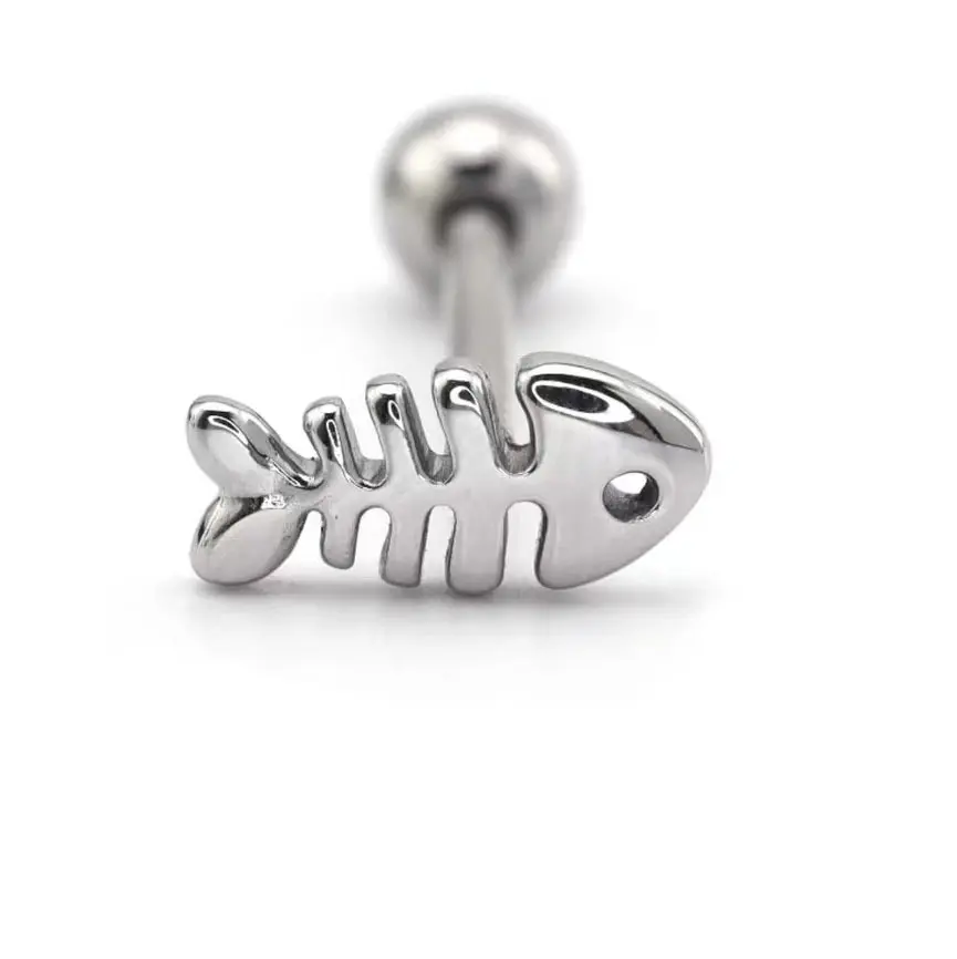 Fishbone Tongue Nail, niche personality, cute, simple, piercing jewelry, sweet tongue Nail
