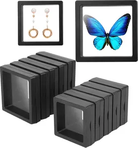 10PCS 3D Floating Frame Display Stand, Challenge Coins Display Holder Case, Jewelry Specimen Medallions Storage Box Suspension Frame