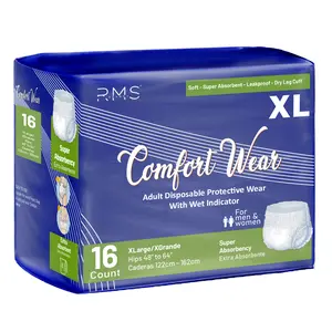 RMS BRANDS Adult Disposable Pull-Ups with Wetness Indicator - Comfortable, Leak-Proof Incontinence Protection for Adults - Extra Large (16 Count)