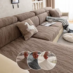 1pc 2026 Upgrade Elastic Sofa Cushion Cover, Breathable, Multiple Colors, Modern Style, Non-Slip, Suitable for L-Type and 1234 Seat Sofas, Removable Washable Slipcover