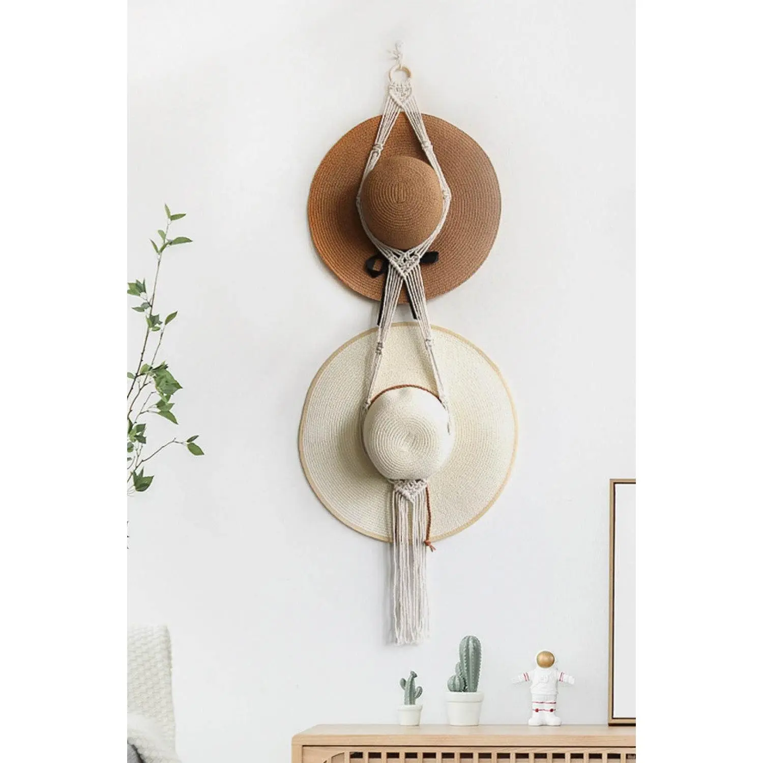 Macrame Double Hat Hanger