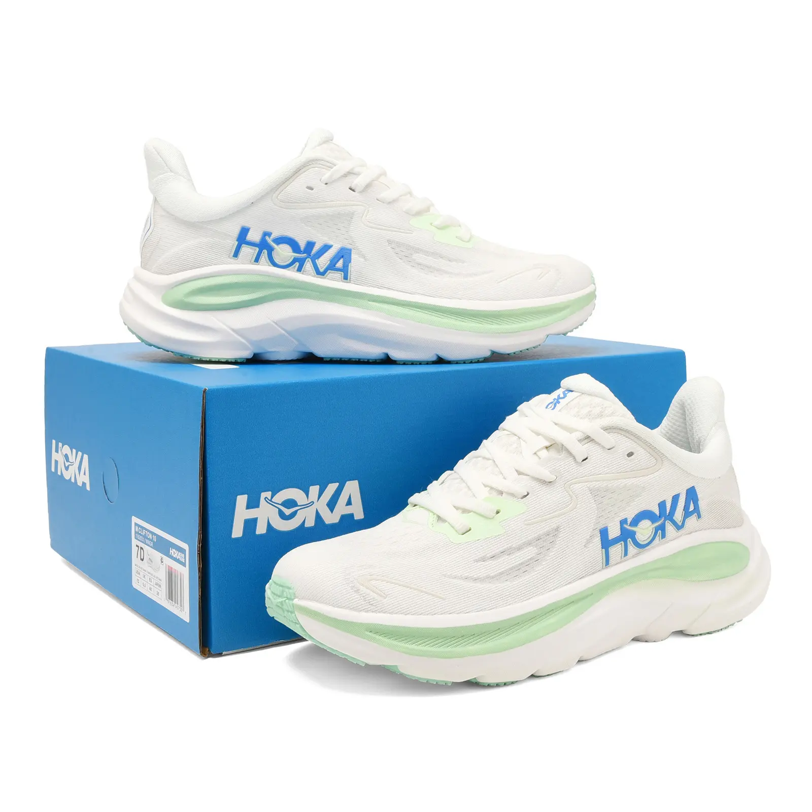 White Light Green Knitted Mesh Thick‑Sole Sneakers, Breathable Rebound Anti‑Slip Unisex Shoes for Daily Commuting & Long‑Distance Jogging