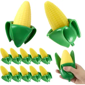 12 Pcs Fake Corn Stress Relief Novelty Decor, Soft Corn Squeeze Stretchy Fidget Decor, Hand Muscle Exercise Stress Balls, Cute Vegetable Charm Fake Decorations for Party Birthday Gift