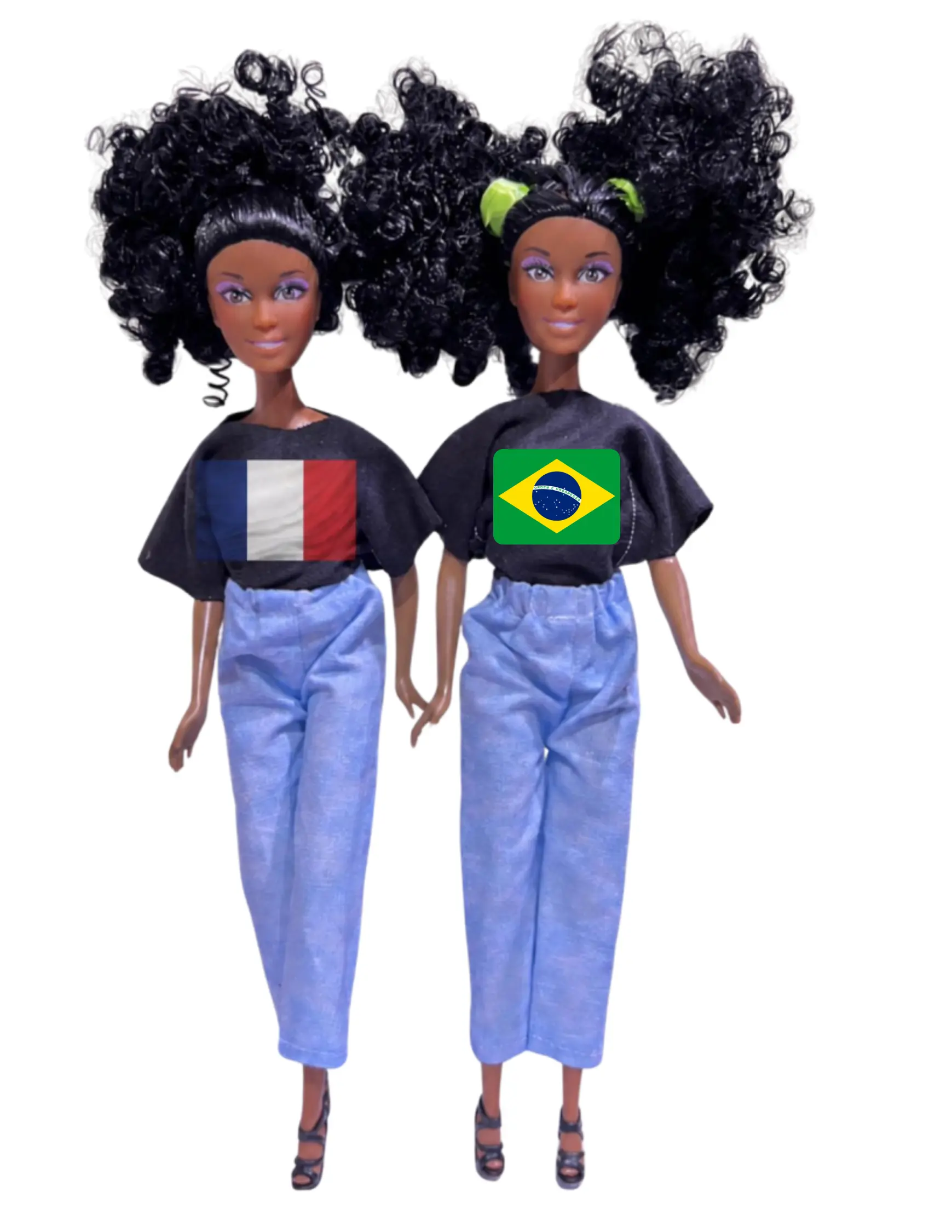 Soccer Toy Figure Playset, 2-Pack Fashion Dolls with Personalized T-Shirts for Team Celebration