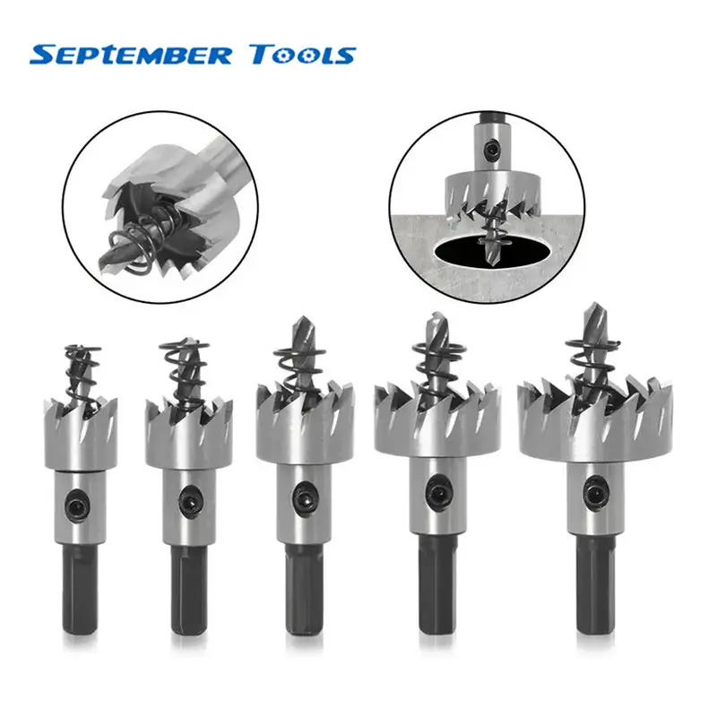 5pcs HSS Rotary Hole Saw Set - 16-25mm Heavy-Duty Drill Bit Blades, Fracture & Rust Resistant Tools and Gadgets, Accessories for Metal Cutting, Woodworking