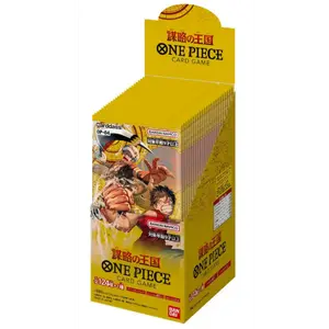 Bandai Kingdoms of Intrigue OP-04 Japanese Booster Box 6 Cards Total 124 Types Alabaster & Dressrosa Editions Multi-Colored Cards One Piece Card Game
