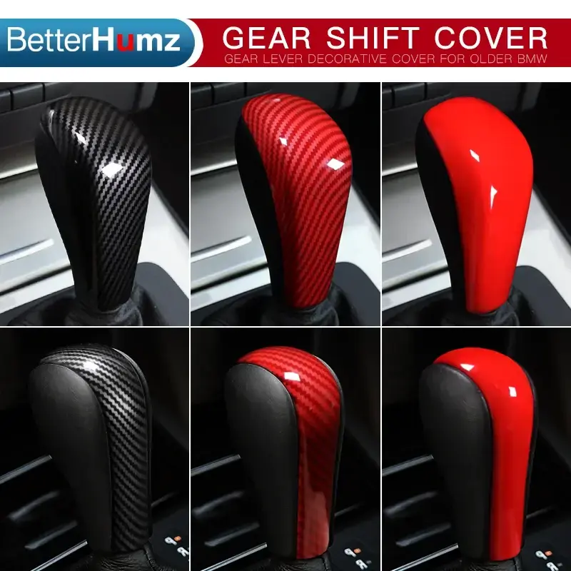 2026 New For BMW E90 E60 E87 E92 E91 E61 E83 X3 X5 Z4 1 3 5 6 7 Series Carbon Fiber ABS Car Gear Shift Knob Trim Cover Auto Accessories