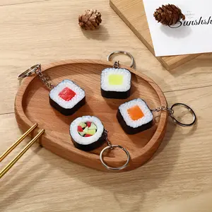 Creative Sushi & Rice Ball Food Model Keychains, 20pcs Set, Unique Japanese-Inspired Design, Perfect Gift Idea for Food Lovers