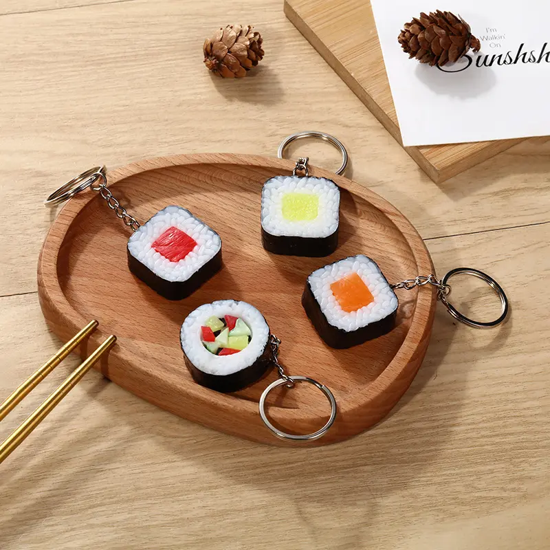 Creative Sushi & Rice Ball Food Model Keychains, 20pcs Set, Unique Japanese-Inspired Design, Perfect Gift Idea for Food Lovers, Stylish Keyring, Aesthetic Keychain, Keychain Included