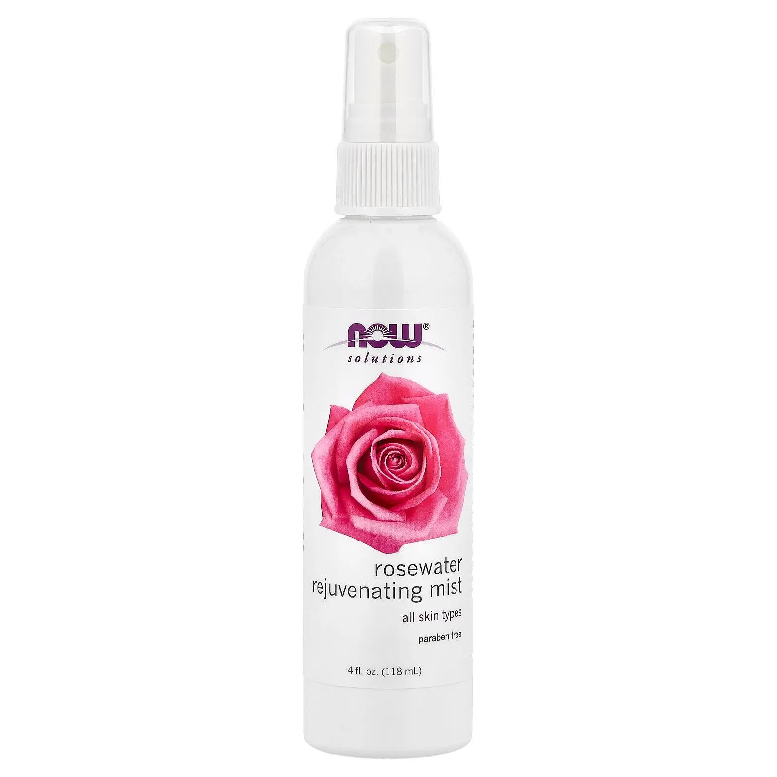 NOW Foods Solutions, Rosewater Rejuvenating Mist, All Skin Types, 4 fl oz (118 ml)