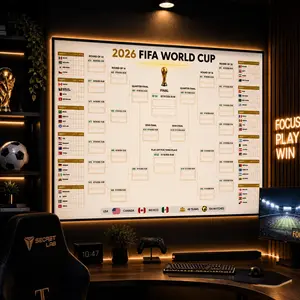 [Sale off up to 65%][Free Ship][No Frame] Soccer Tournament Wall Art Poster, Football Bracket & Match Schedule Inspired Print, 2026 Sports Decor