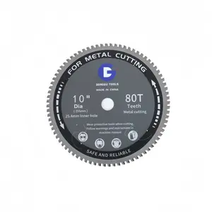 10-Inch 80-Tooth Industrial Grade Carbide-Tipped Blade, Japanese Steel, 1-Inch Arbor for Smooth Low-Spark Cold Cutting of Rebar, Angle Iron; Compatible with Grinders, Miters