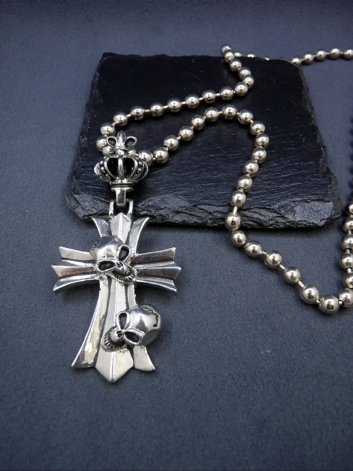 Vintage Creative Gothic Cross Skull Necklace, Costume Jewelry Necklace, Grunge Cross Necklace, Unisex Punk Style Jewelry, Perfect Halloween Accessory & Gift for Men & Women