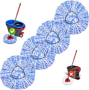 Spin Mop Replacement Heads Compatible with O Cedar Rinse Clean 2 Tank System 4 Pack Mop Refills Microfiber Mop Replace Heads Deep Cleaning All Flooring Machine Washable and Easy to Install