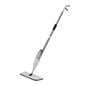 Floor Cleaning Houseehold Hand Free Microfiber Flat Mop Telescopic Handle Dry Wet Dual-use Lazy Water Spray Mop. Board size 38*12 cm, pole 22MM, With Water bottle and Brush