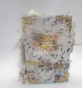 Faux Vintage Junk Journal Handmade | Ribbon & Clasp Closure | Ephemera, Pockets & Tags | Art Journal Scrapbook