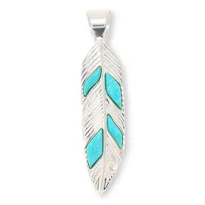 Mine Finds by Jay King Gallery Collection Peruvian Turquoise "Feather" Pin-Pendant