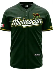 2.0 Michoacan Jersey (DARK GREEN MICHOACÁN) - Unisex Short Sleeve Jersey for Baseball & Softball - Breathable Fabric, Fitted Design