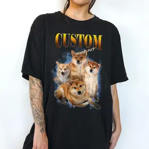 Custom Vintage Pet Shirt Pet Photo Name Custom Dog Photo Shirt Personalized Dog Shirt Custom Cat Shirt 90s Tee Dog Dad Shirt Dog Mom Shirt