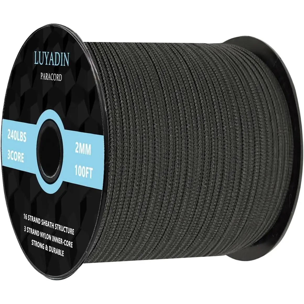Paracord 240lb - Diameter 2mm Micro Utility Cord -3 Strand Parachute Spool Cord - 100ft 200ft,Paracord for Camping,Hiking,Fishing,Outdoor and DIY