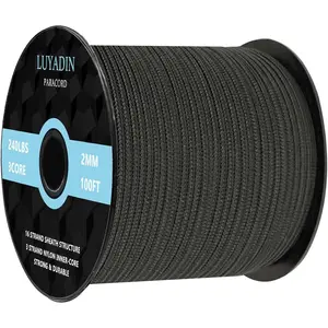 Paracord 240lb - Diameter 2mm Micro Utility Cord -3 Strand Parachute Spool Cord - 100ft 200ft,Paracord for Camping,Hiking,Fishing,Outdoor and DIY