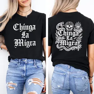Chinga La Migra Skeleton Shirt, Protest Sweatshirt, Chinga La Migra Sugar Skull Tee, Pro Immigrant Rights Tshirt, Anti ICE Skull Apparel