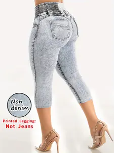 Women's Printed Leggings, Womenswear, Non-Denim Fabric, Pockets, Casual & Stylish Design, Perfect for Daily Wear