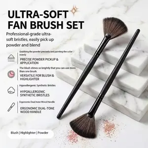 Professional Ultra-Soft Fan Brush, Highlighter Blush Contour Brush, Face Essence Mask Acid Brush, Makeup Tool for Precision Application