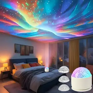 LED Aurora Projection Lamp, 3-In-1 Ambient Light, Atmosphere Light, 16 Dynamic Effects, Adjustable Remote Control, Perfect for Bedroom Party Home Decor