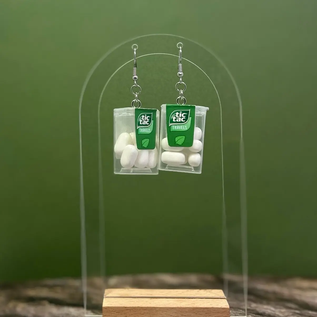 Tic Tac Earrings White