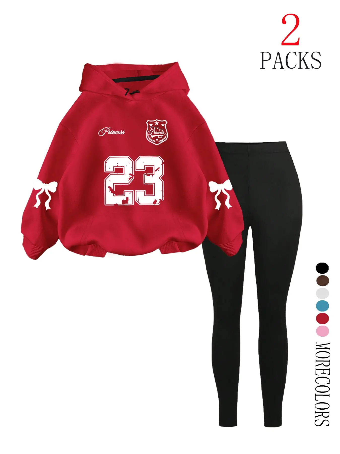 Women's Winter Hoodie Set, Casual Loose-Fit Sweatshirt & High-Waist Yoga Pants, Matching Outfit Set, Warm Fashionable for Daily Wear, Stretchy Outfit Sets, Athleisure Outfit