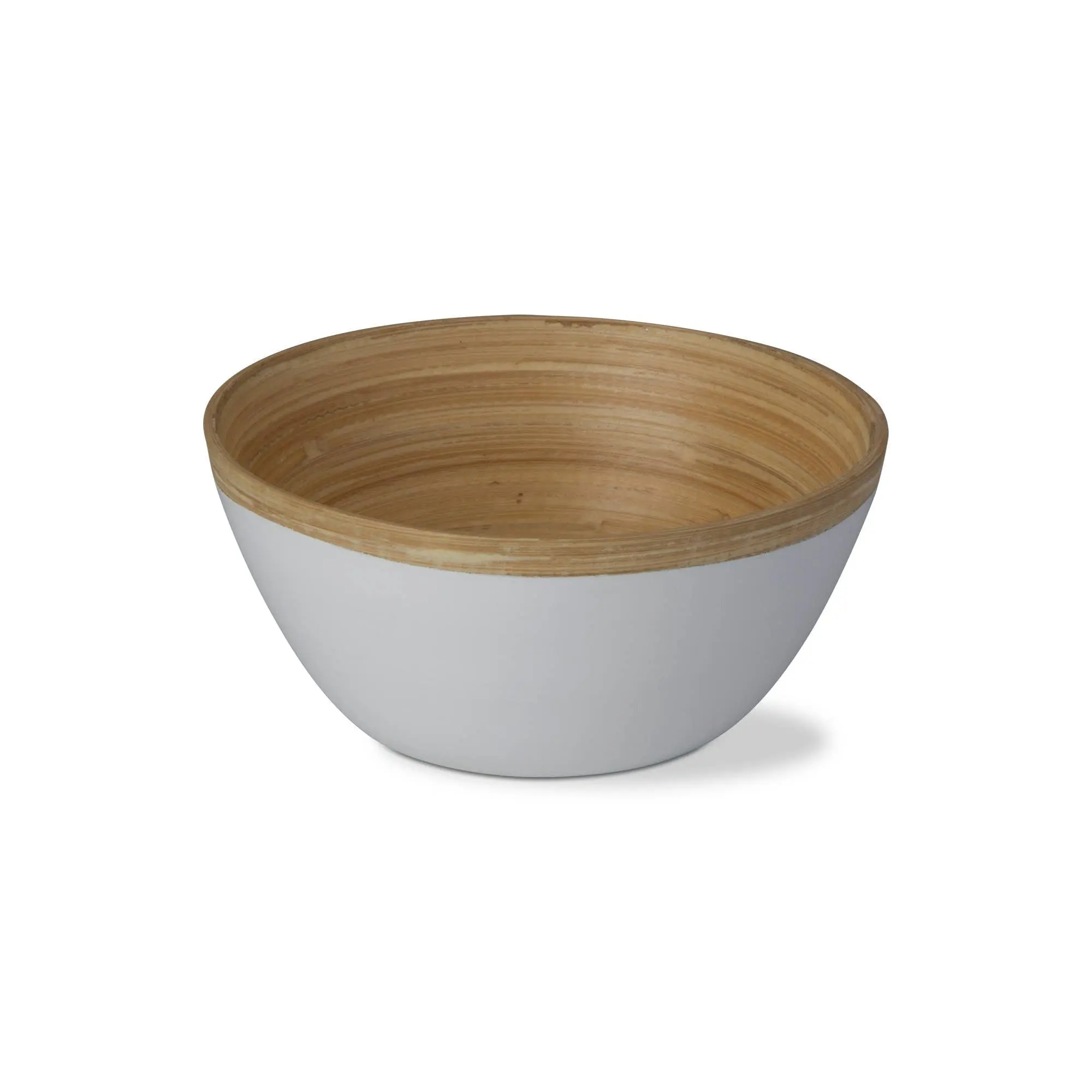 Bamboo Lacquer Serving Bowl Small White Summer