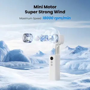 Portable, foldable 3-in-1 handheld mini silent fan with built-in LED light, featuring powerful airflow and a high-capacity battery—perfect for parties, gatherings, travel, makeup application, and desk use