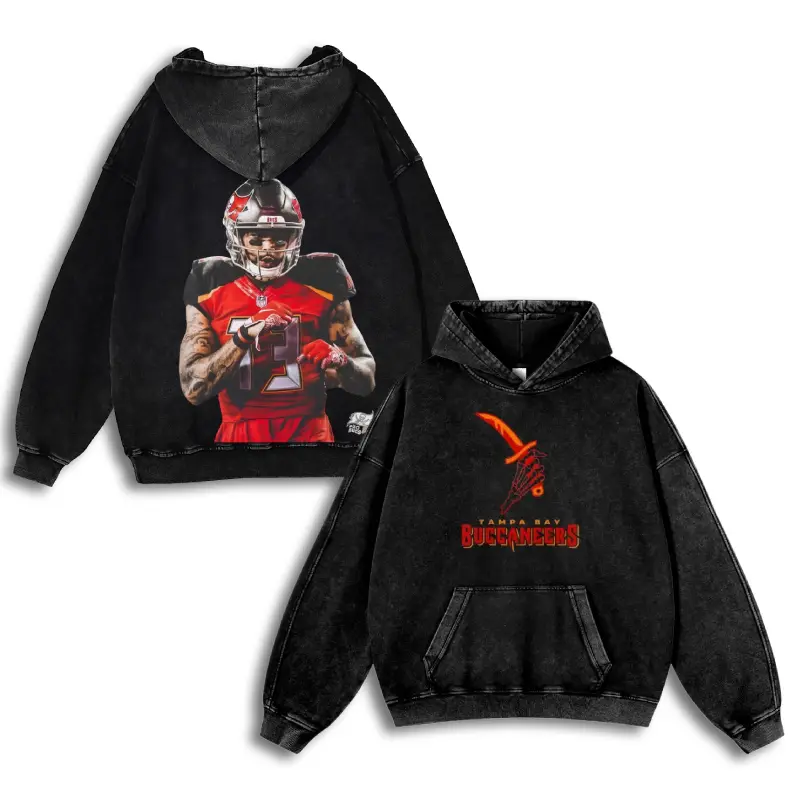 Mike Evans #13 Buccaneers Casual Washed Hoodie | Big Play WR Gear, Bucs Cannon Fan, Retro Washed Red Zone Collector