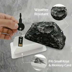 Outdoor Courtyard Hidden Key Box, Realistic Small Stone Decoration, Door Step Key Storage Box, Secure and Stylish Key Holder